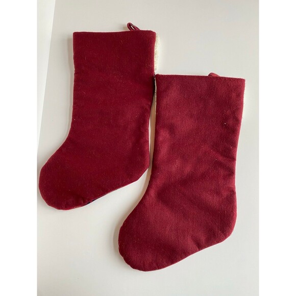 Set of 2 Plaid Christmas Stockings with Sherpa Cuff - Picture 3 of 5